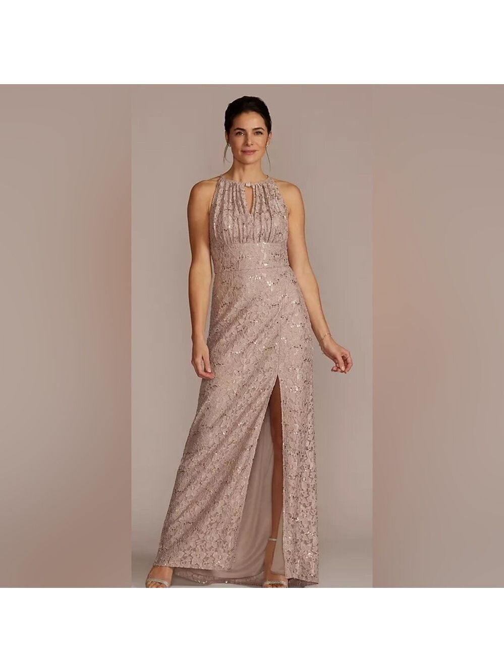 Oleg Cassini Lace Formal Event Quiet Luxury Bridal Gala Wedding Guest Maxi Dress